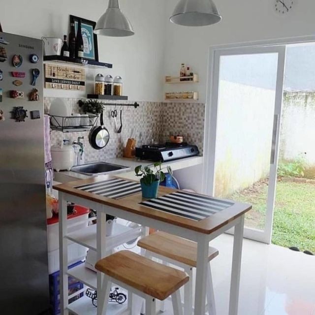 desain dapur minimalis terbuka dibelakang rumah