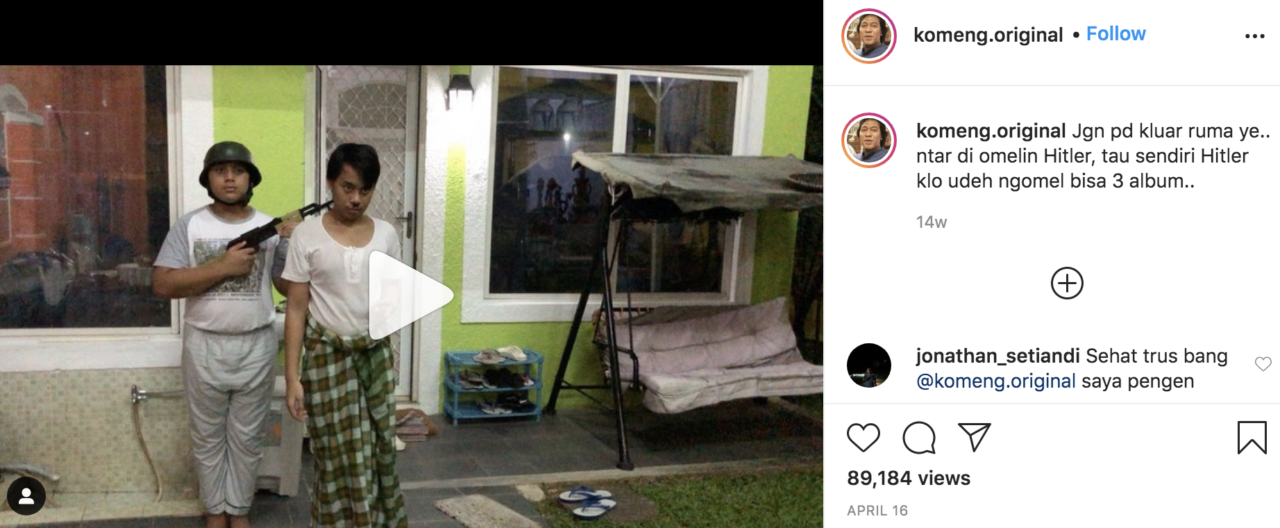 Membaca Caption Unggahan Foto di Instagram Milik Komeng Adalah Kebahagiaan Tersendiri. Kocak Bener!