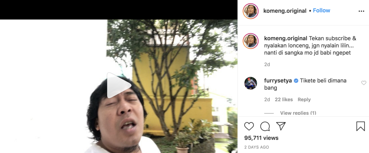 Membaca Caption Unggahan Foto di Instagram Milik Komeng Adalah Kebahagiaan Tersendiri. Kocak Bener!