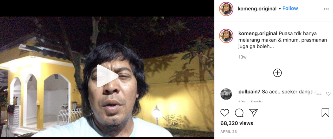 Membaca Caption Unggahan Foto di Instagram Milik Komeng Adalah Kebahagiaan Tersendiri. Kocak Bener!