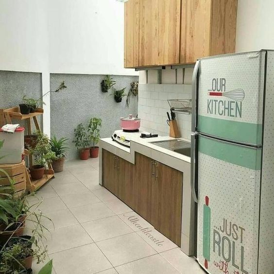 desain dapur minimalis terbuka dibelakang rumah