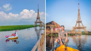 Ada Menara Eiffel di Radesa Wisata Tuntang Rawa Pening. Taman Rekreasi Air yang Eksotis di Semarang