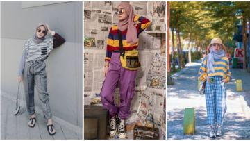 9 Cara Unik Tapi Simpel Memadukan Kaus Motif Garis Buat Hijabers. Manis Abis!