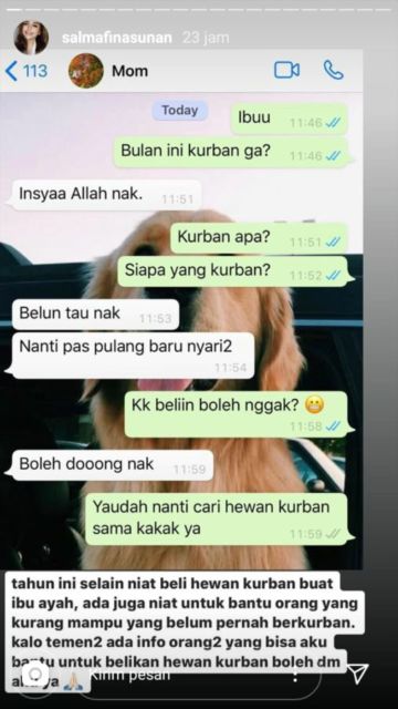 Meski Sudah Berpindah Keyakinan, Salmafina Tetap Belikan Hewan Kurban untuk sang Ibunda