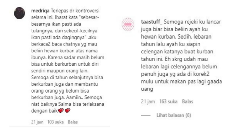 Meski Sudah Berpindah Keyakinan, Salmafina Tetap Belikan Hewan Kurban untuk sang Ibunda