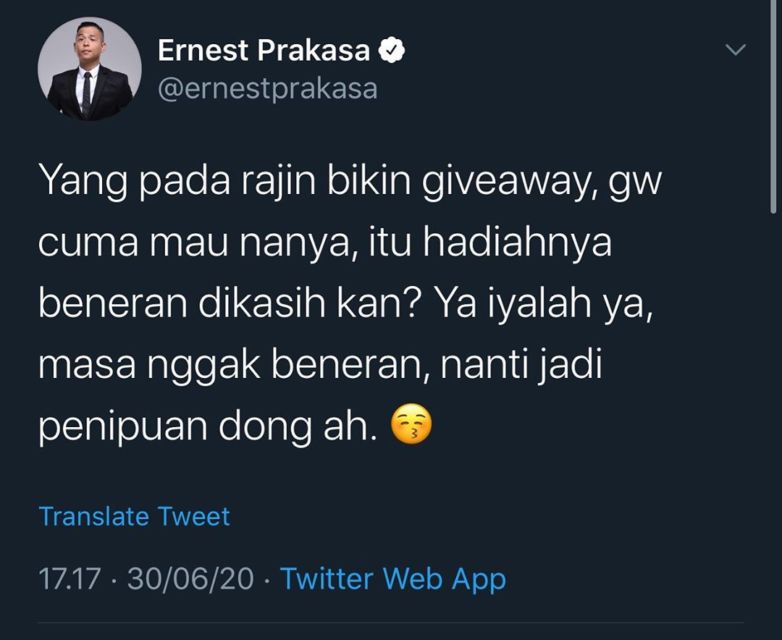 Semakin Marak Giveaway Bodong, Penulis Naskah Andi Atthira Peringatkan para Artis dan YouTuber