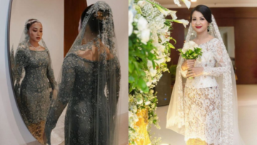 12 Ide Kebaya dengan Tudung Nikah yang Bahannya Sama. Sempurna Walau Syukurannya Sederhana