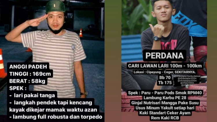 10 Foto Kocak Spesifikasi para Pembalap Lari Liar yang Lagi Viral. Anak Zaman Sekarang Ada-Ada Aja~