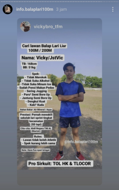 10 Foto Kocak Spesifikasi para Pembalap Lari Liar yang Lagi Viral. Anak Zaman Sekarang Ada-Ada Aja~