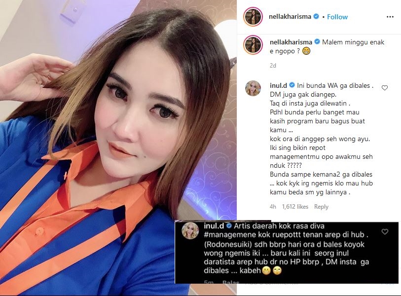 Tak Digubris Saat Menghubungi Nella Kharisma Berhari-hari, Inul: Artis Daerah Kok Rasa Diva