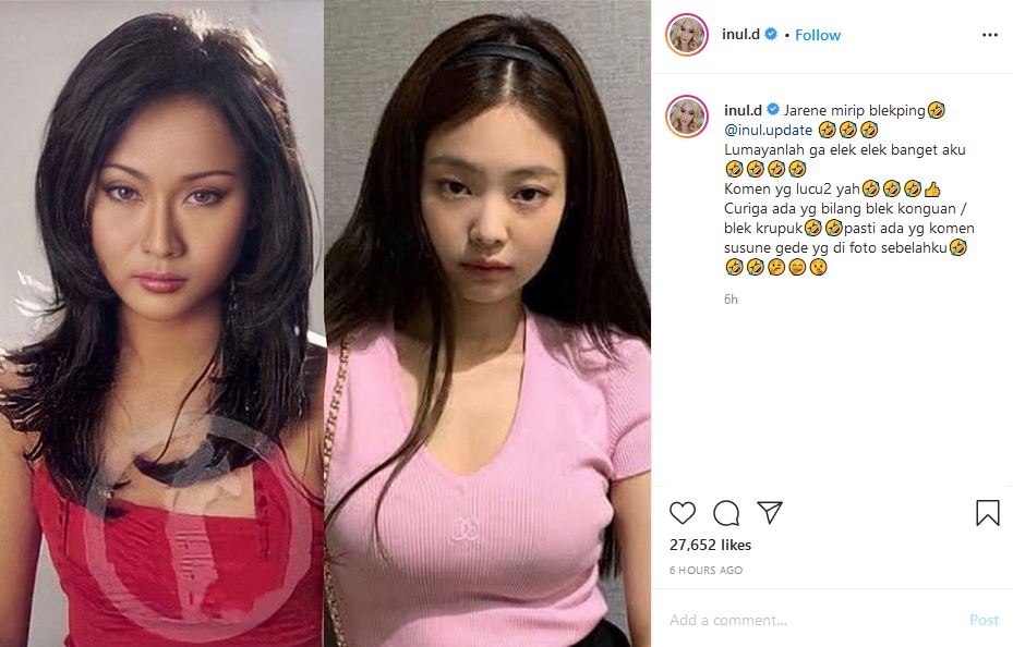 Foto Masih Muda Disandingkan dengan Pentolan BLACKPINK, Inul Daratista Disebut Mirip Jennie. Setuju?