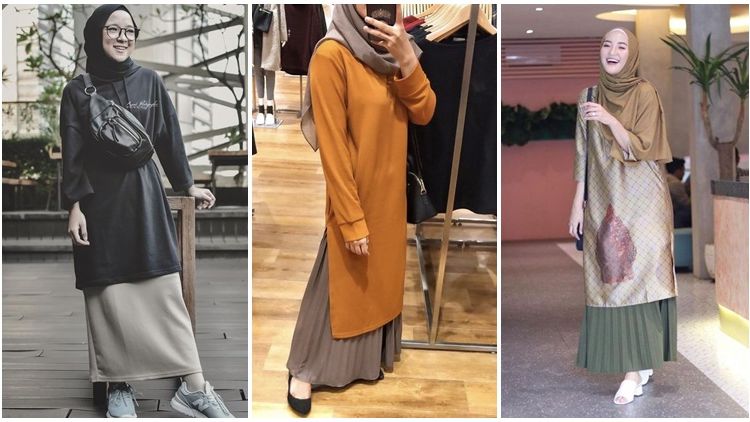 9 Potret Hijabers yang Santun Banget Pakai Tunik dan Rok. Kombinasi yang Sempurna!
