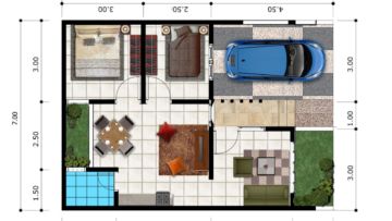 6 Desain Rumah Type 45 untuk Lajang atau yang Sudah Punya Anak. Pakai Kolam Renang Juga Bisa