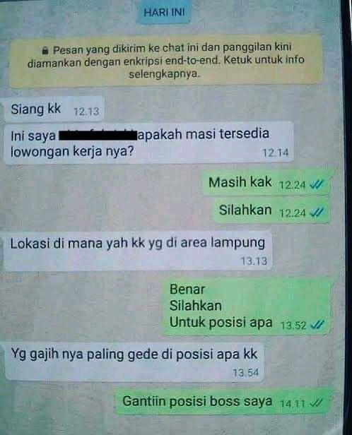 11 Deretan Chat Orang Cari Kerja yang Bikin Bingung HRD. Ini Butuh Kerja atau Cari Ribut sih?
