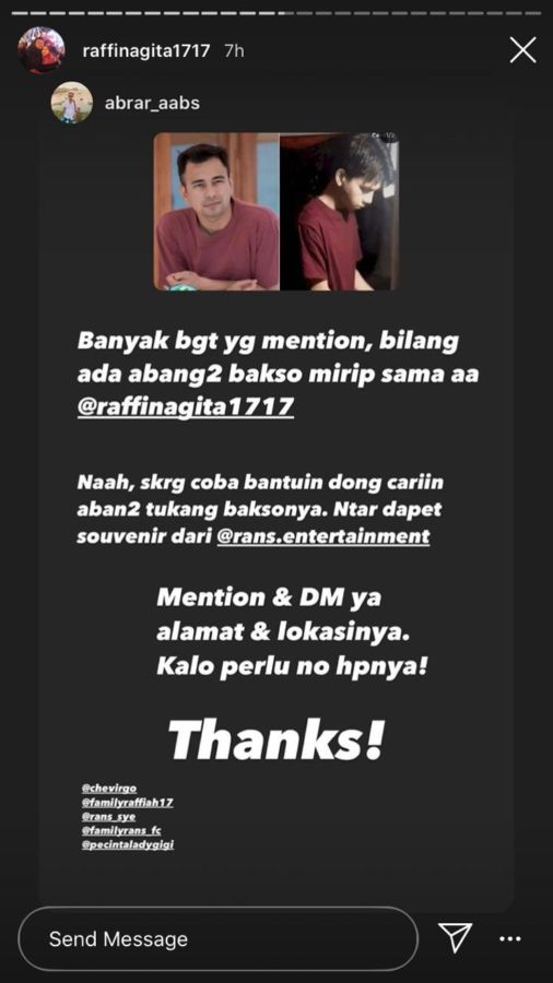Penasaran Ingin Ketemu Kembarannya, Raffi Ahmad Adakan Sayembara Nyari Tukang Bakso yang Viral