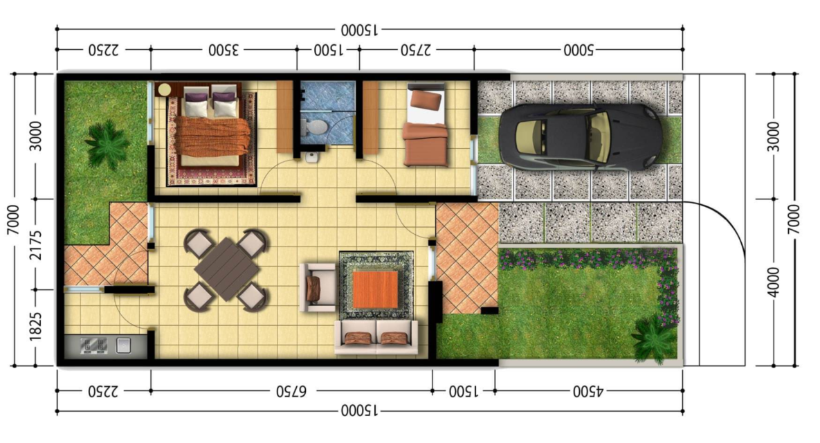 6 Desain Rumah Type 45 untuk Lajang atau yang Sudah Punya Anak. Pakai Kolam Renang Juga Bisa