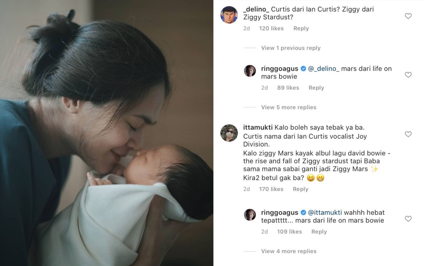 Nggak Kalah Unik dari Bjorka, ini Asal Usul Nama Putra Kedua Ringgo Agus. Tebakan Warganet Tepat!