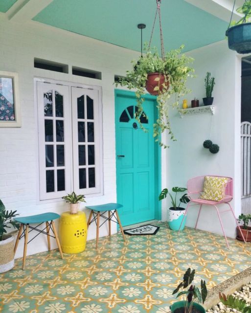 motif keramik teras depan
