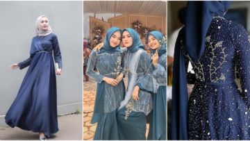 Dari 2019 Hingga Penghujung 2020, Ini 9 Desain Kebaya Biru Tua Paling Unik tapi Manis!