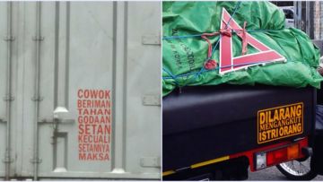 11 Stiker Kocak Truk ini Wakili Keresahan Istri. Sengaja Ditempel, biar Suami Nggak Macam-Macam!