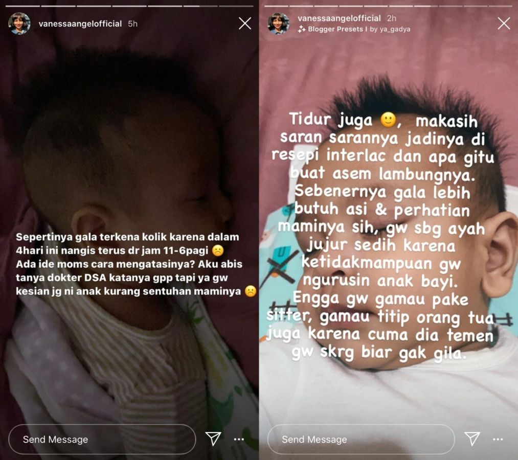 Tak Kuasa Lihat Anak Terus Menangis bahkan sampai 7 Jam, Suami Vanessa: Gala Butuh Sentuhan Maminya