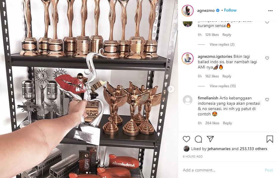 Sukses Kantongi 194 Penghargaan, Agnez Mo Ungkap Rasa Senang meski Sebenarnya Piala Bukan Tujuan