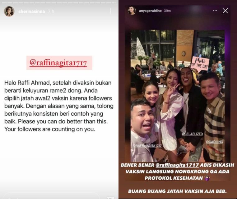 Keluyuran Setelah Divaksin, Sherina Tegur Raffi Ahmad: Tolong Berikutnya Konsisten Beri Contoh Baik