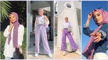 Belum Redup, Ini Potret 9 Hijabers dengan Busana Serba Lilac yang Menawan dan Manis!