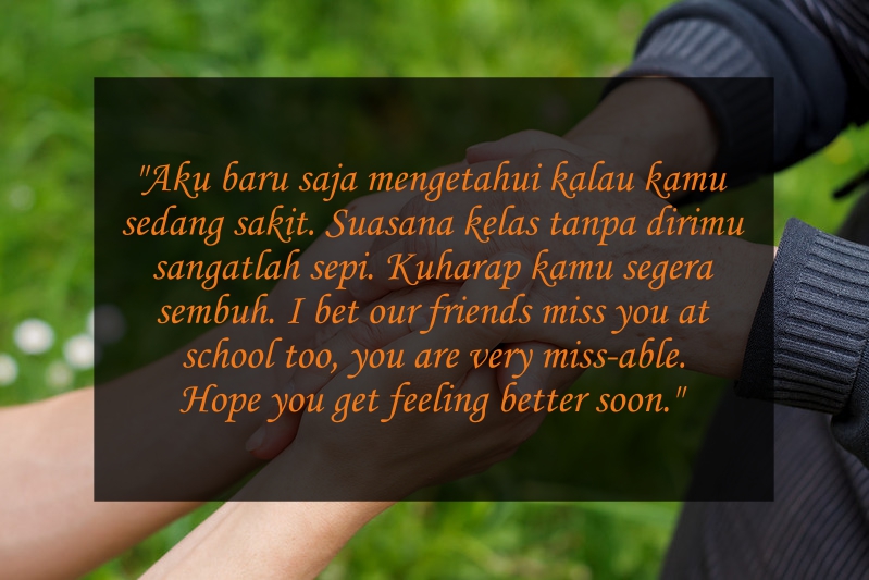6 Ucapan untuk Orang Sakit di WA Biar Cepat Sembuh 17 Ucapan untuk Orang Sakit Bahasa Inggris Supaya Cepat Sembuh
