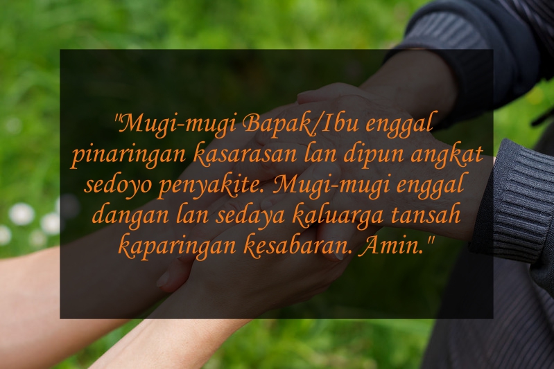 6 Ucapan untuk Orang Sakit di WA Biar Cepat Sembuh 18 Ucapan untuk Orang Sakit bahasa Jawa Supaya Cepat Sembuh