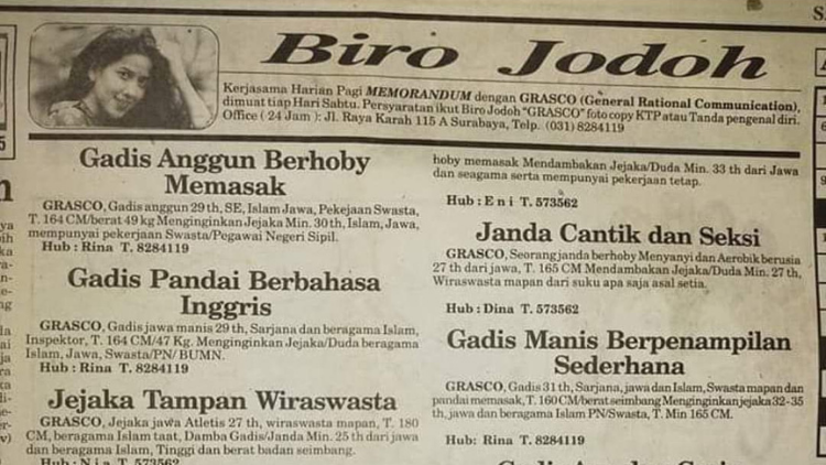 Sebelum Ngetren Aplikasi Kencan, Iklan Biro Jodoh Koran ini Bukti Perjuangan Cinta Orang Zaman Dulu