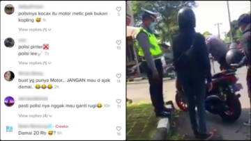 Viral Video Polisi Gagal Hukum Pengendara lantaran Salah Ngegas Motornya. Kurang Fokus, Pak?