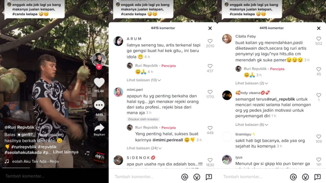 Disebut Nggak Ada Job Nyanyi Lagi Sehingga Kini Jualan Kelapa Muda, ini Tanggapan Ruri Repvblik