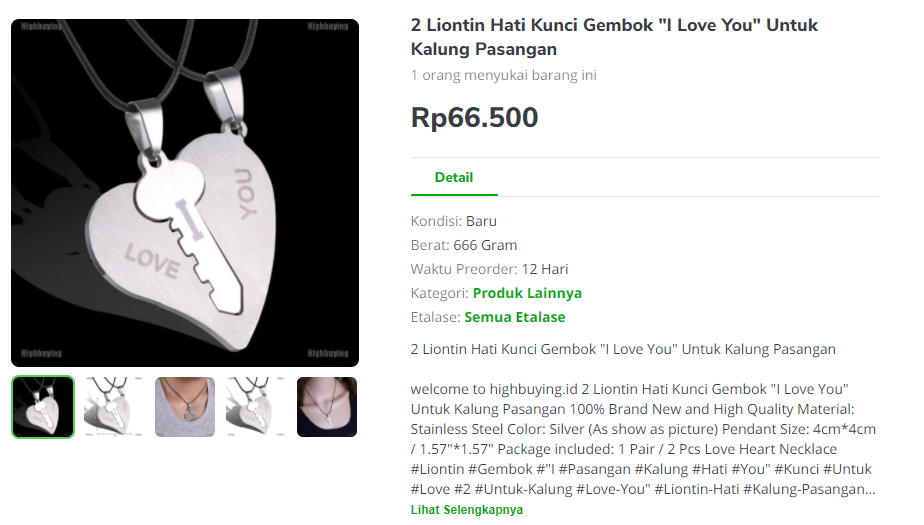 Liontin Kunci Gembok Kado Pernikahan untuk Sahabat