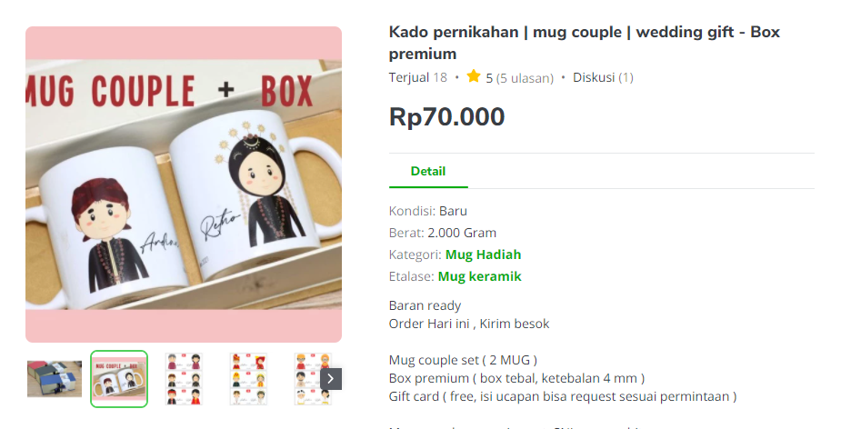 Kado Pernikahan untuk Sahabat Mug Couple