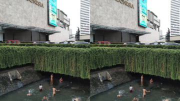 Viral Potret Anak-Anak Renang di Sungai Depan Plaza Indonesia, Fenomena Unik Sekaligus Miris
