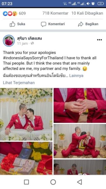 Tagar #IndonesiaSaySorryforThailand Trending, Warganet Indonesia Minta Maaf Usai Hujat Pasangan Gay