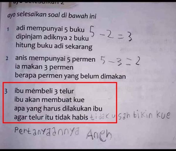 13 Soal Ujian ini Bikin Anak Sekolah Zaman Sekarang Wajib Bisa Mengontrol Emosi. Sabaaaarrr~