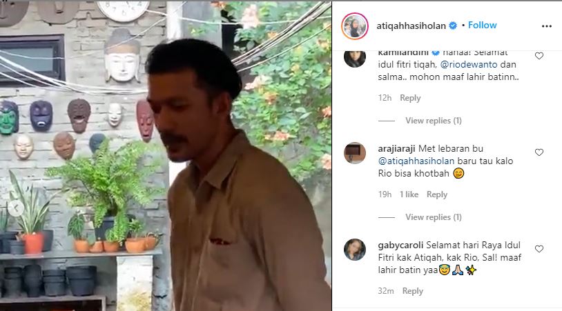Tunaikan Salat Id Bareng Keluarga di Rumah, Rio Dewanto Jadi Khotib. Isi Khotbahnya Bikin Takjub