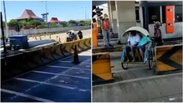 Viral Pengemudi Becak Sengaja Masuk Tol Surabaya-Gresik, Dikira Jalan Tol Sepi Saat Lebaran