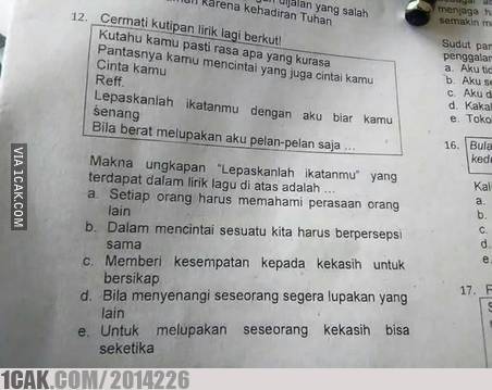 Mungkin ini Penyebab Anak Sekolah Zaman Sekarang Makin Pusing. Soal Ujiannya Aja Begini~