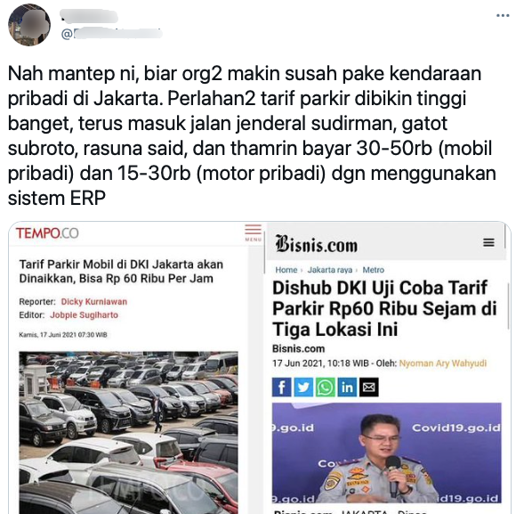 Dishub DKI Jakarta Wacanakan Tarif Parkir Mobil hingga Rp60 Ribu Per Jam, Ramai Pro dan Kontra