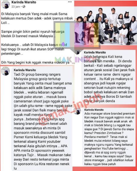 Usai Tuding Gen Halilintar Bikin Orang Malaysia Muak dengan Tingkah Mereka, Karinda W. Minta Maaf