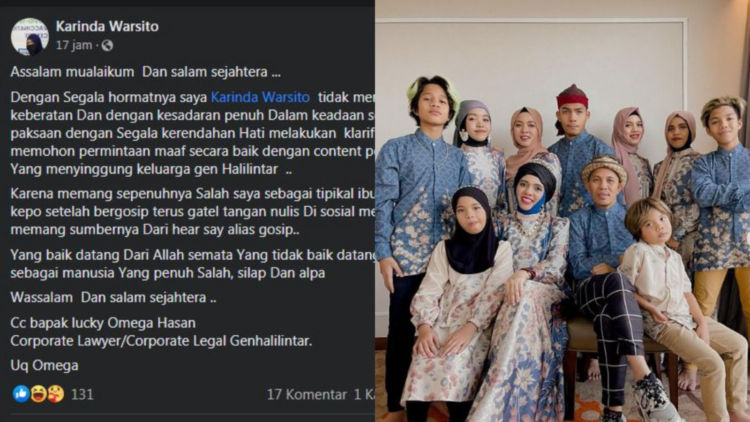 Usai Tuding Gen Halilintar Bikin Orang Malaysia Muak dengan Tingkah Mereka, Karinda W. Minta Maaf