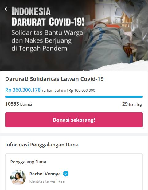 Pandemi Mengkhawatirkan, Sejumlah Seleb Kembali Buka Donasi untuk Nakes dan Pasien Covid-19