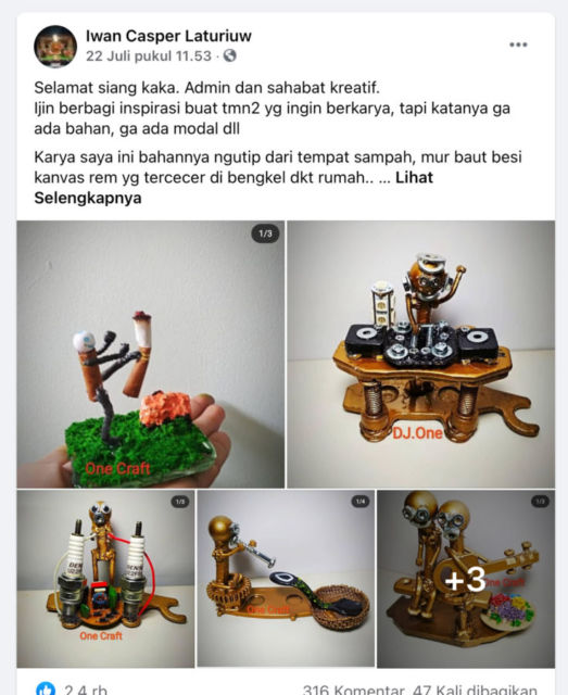 Menengok Berbagai Mahakarya Unik di Grup Facebook, Siapa Tahu Dapat Inspirasi di Tengah Pandemi