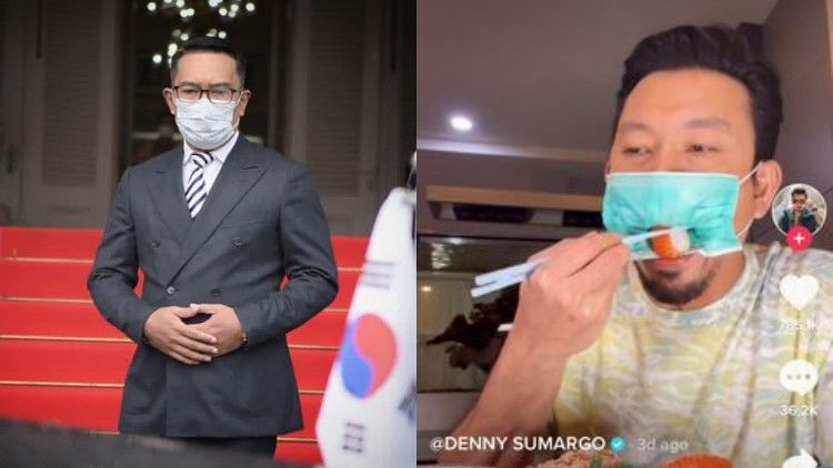 Soroti Penggunaan Masker di Dagu, Ridwan Kamil Balas Lawakan Densu-Uya Kuya dengan Gaya Khaby Lame