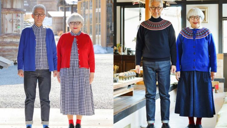 Potret Stylish Pasangan Jepang, 41 Tahun Pernikahan Selalu Kompak Pakai Baju Couple. Kece!