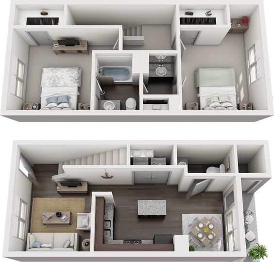 Desain Rumah Minimalis mungil 2 Lantai lahan sempit