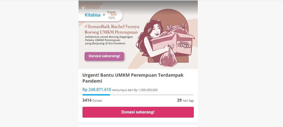 Turut Rasakan Beratnya Jadi Single Mom, Rachel Vennya Galang Bantuan untuk UMKM Perempuan